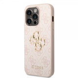 Guess iPhone 14 Pro Skal Big Metal Logo Rosa