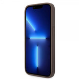 Guess iPhone 14 Pro Skal Bottom Stripe Metal Logo Brun