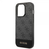 Guess iPhone 14 Pro Skal Bottom Stripe Metal Logo Grå