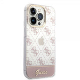 Guess iPhone 14 Pro Skal Bottom Stripe Script Logo Rosa