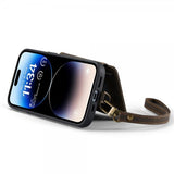 CaseMe iPhone 14 Pro Skal C20 Kortfack Dragkedja Brun