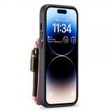 CaseMe iPhone 14 Pro Skal C20 Kortfack Dragkedja Röd