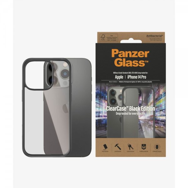 PanzerGlass iPhone 14 Pro Skal ClearCase Black Edition