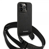 Karl Lagerfeld iPhone 14 Pro Skal Crossbody Strap Svart