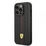 Ferrari iPhone 14 Pro Skal Embossed Stripes Röd