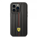 Ferrari iPhone 14 Pro Skal Embossed Stripes Röd