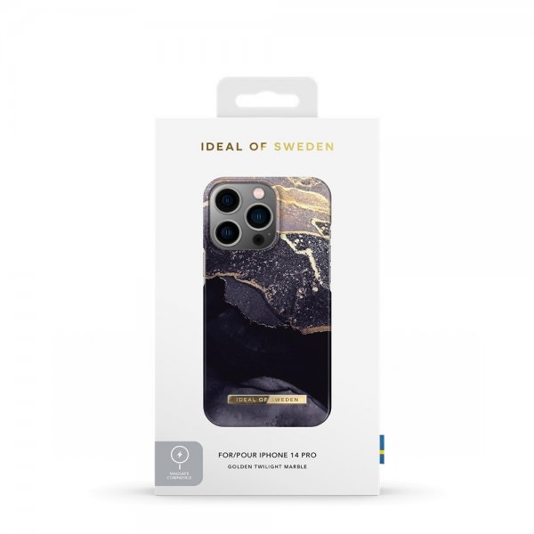 Ideal of Sweden iPhone 14 Pro Skal Fashion Case MagSafe Golden Twilight Marble