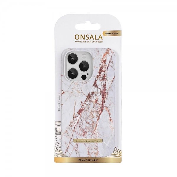 Onsala iPhone 14 Pro Skal Fashion Edition White Rhino Marble