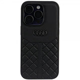 Audi iPhone 14 Pro Skal Genuine Leather Case Svart