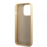 Guess iPhone 14 Pro Skal Glitter Flakes Metal Logo Guld