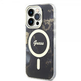 Guess iPhone 14 Pro Skal Golden Marble MagSafe Svart