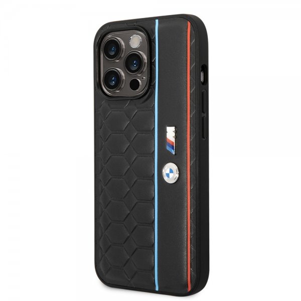 BMW iPhone 14 Pro Skal Hexagonal Pattern Svart