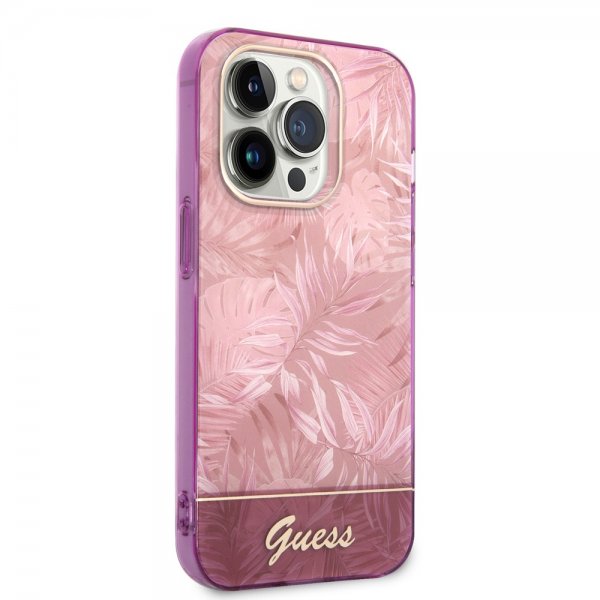 Guess iPhone 14 Pro Skal Jungle Rosa