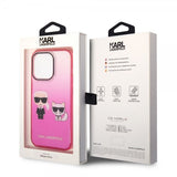 Karl Lagerfeld iPhone 14 Pro Skal Karl & Choupette Gradient Rosa