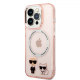 Karl Lagerfeld iPhone 14 Pro Skal Karl & Choupette MagSafe Rosa