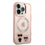 Karl Lagerfeld iPhone 14 Pro Skal Karl & Choupette MagSafe Rosa