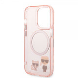 Karl Lagerfeld iPhone 14 Pro Skal Karl & Choupette MagSafe Rosa