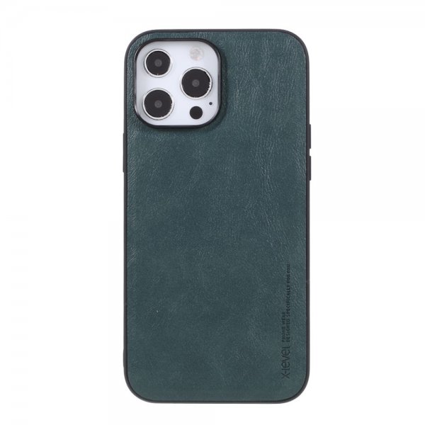 X-Level iPhone 14 Pro Skal Lädertextur Grön