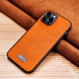 Sulada iPhone 14 Pro Skal Lädertextur Orange