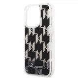 Karl Lagerfeld iPhone 14 Pro Skal Liquid Glitter Monogram Svart