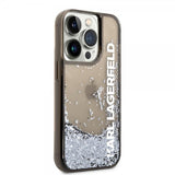 Karl Lagerfeld iPhone 14 Pro Skal Liquid Glitter Translucent Svart