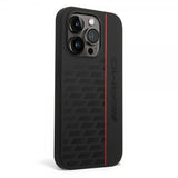 AMG iPhone 14 Pro Skal Liquid Silicone Carbon Pattern Svart