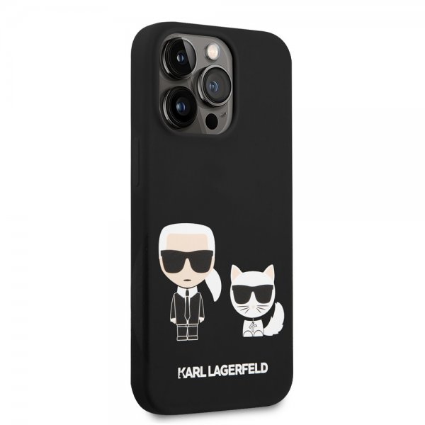 Karl Lagerfeld iPhone 14 Pro Skal Liquid Silicone Karl & Choupette MagSafe Svart