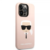Karl Lagerfeld iPhone 14 Pro Skal Liquid Silicone Karl MagSafe Rosa