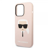 Karl Lagerfeld iPhone 14 Pro Skal Liquid Silicone Karl MagSafe Rosa
