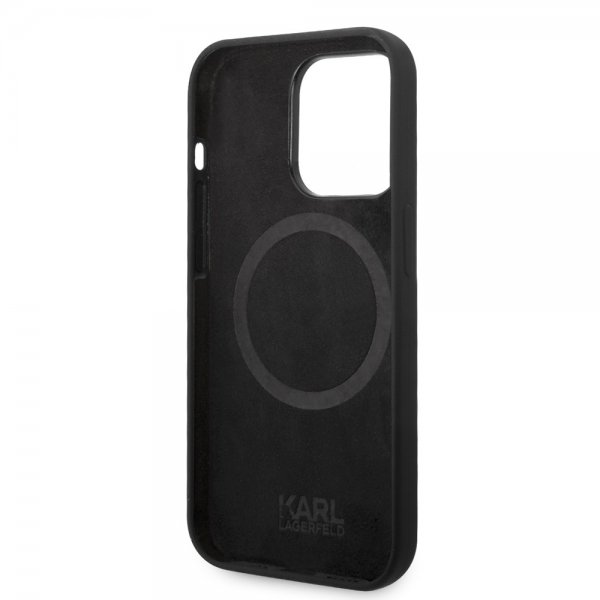 Karl Lagerfeld iPhone 14 Pro Skal Liquid Silicone Karl MagSafe Svart