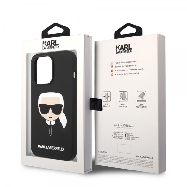 Karl Lagerfeld iPhone 14 Pro Skal Liquid Silicone Karl MagSafe Svart