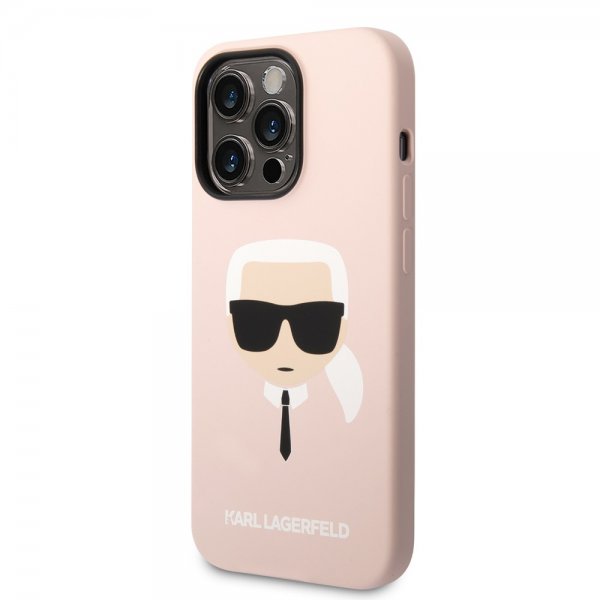 Karl Lagerfeld iPhone 14 Pro Skal Liquid Silicone Karl Rosa