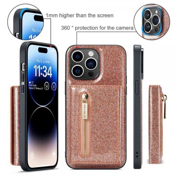 Dg.Ming iPhone 14 Pro Skal M3 Series Löstagbar Korthållare Guld