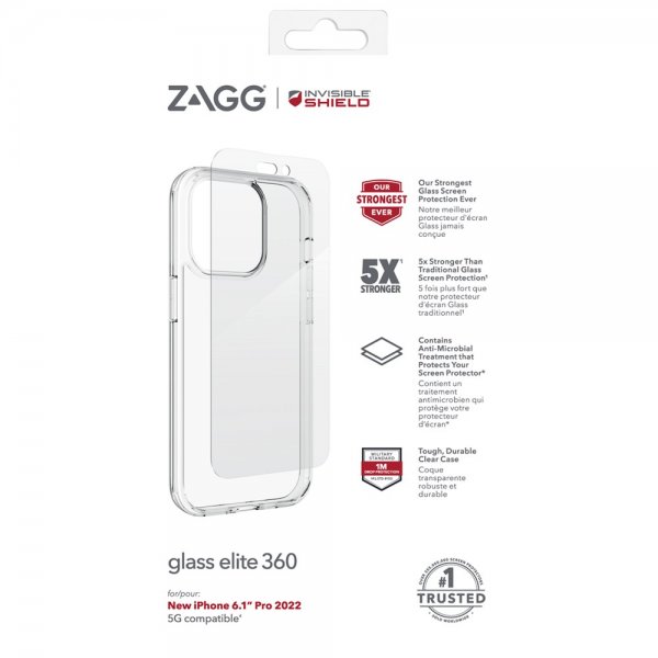 ZAGG InvisibleShield iPhone 14 Pro Skal med Skärmskydd Glass Elite 360