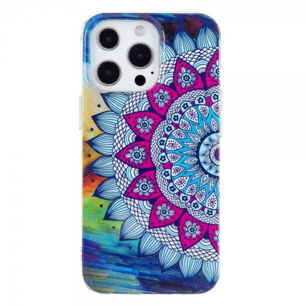 iPhone 14 Pro Skal Motiv Blå Mandala
