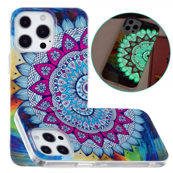 iPhone 14 Pro Skal Motiv Blå Mandala