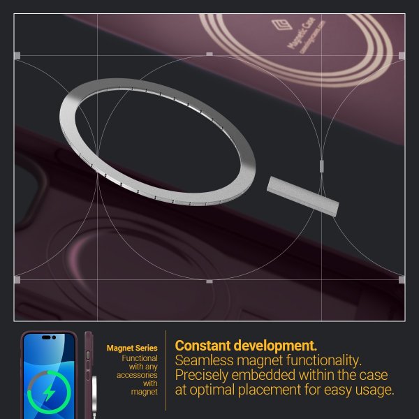 Caseology iPhone 14 Pro Skal Parallax Mag Burgundy Bean