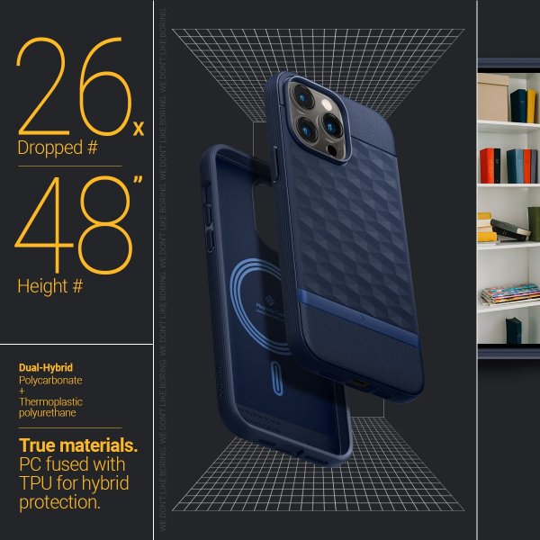 Caseology iPhone 14 Pro Skal Parallax Mag Midnight Blue