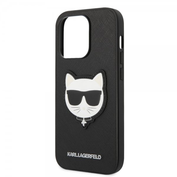 Karl Lagerfeld iPhone 14 Pro Skal Saffiano Choupette Svart
