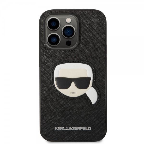 Karl Lagerfeld iPhone 14 Pro Skal Saffiano Karl Svart