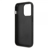 Guess iPhone 14 Pro Skal Saffiano Metal Logo Stripes Svart