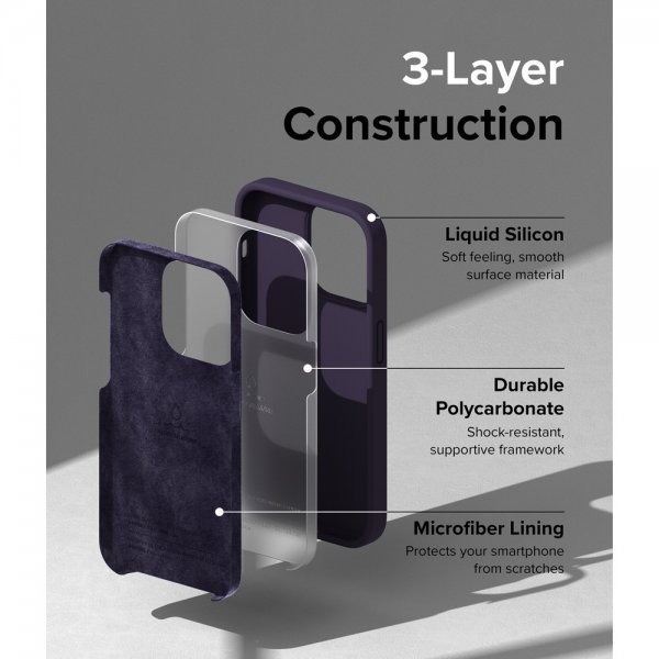 Ringke iPhone 14 Pro Skal Silicone Deep Purple