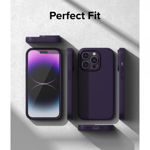 Ringke iPhone 14 Pro Skal Silicone Deep Purple