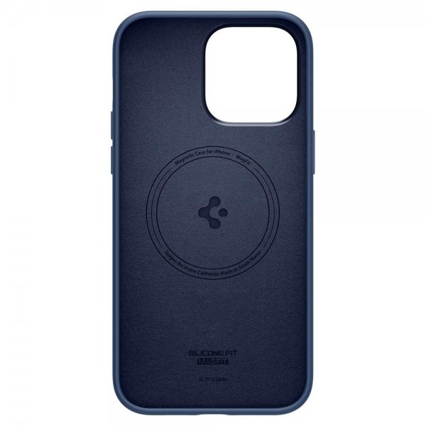 Spigen iPhone 14 Pro Skal Silicone Fit MagFit Navy Blue