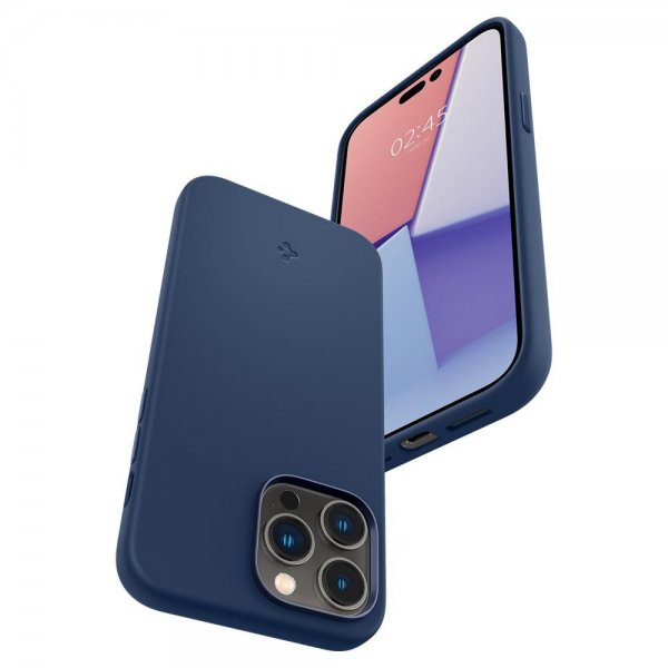 Spigen iPhone 14 Pro Skal Silicone Fit MagFit Navy Blue