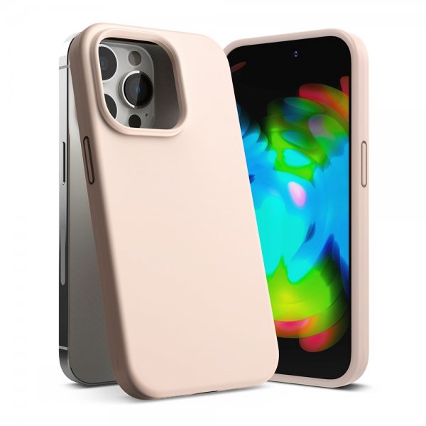 Ringke iPhone 14 Pro Skal Silicone Pink Sand
