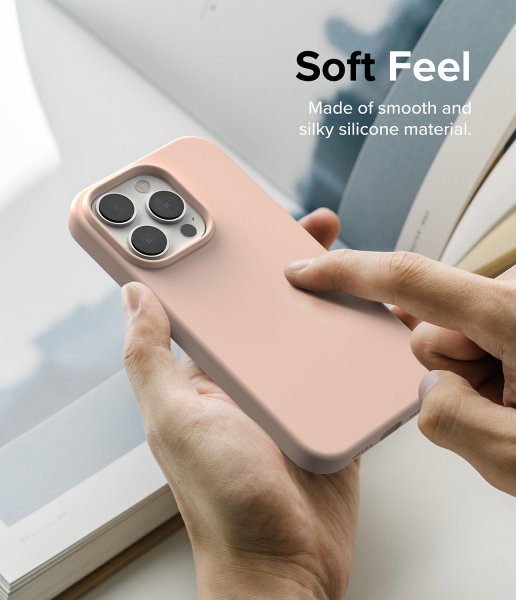 Ringke iPhone 14 Pro Skal Silicone Pink Sand