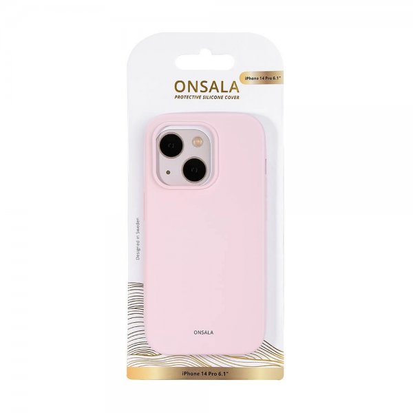 Onsala iPhone 14 Pro Skal Silikon Chalk Pink