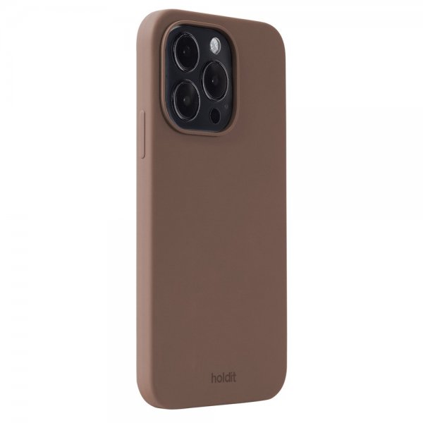 holdit iPhone 14 Pro Skal Silikon Dark Brown