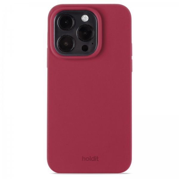 holdit iPhone 14 Pro Skal Silikon Red Velvet